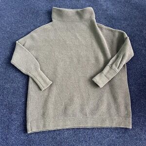 Free People Sweater Womens XS Gray Turtleneck Ribbed Knit Pullover Long Sleeve